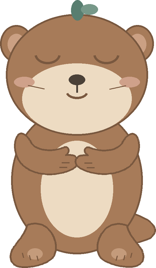 편안하게 앞발을 모은 수달